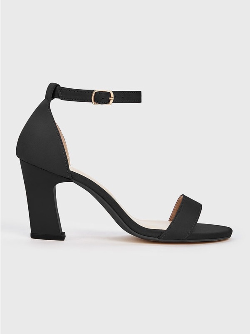 Classic Black Ankle-Strap Block Heel Sandals - Women's